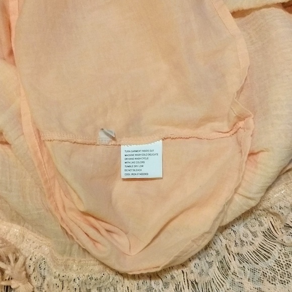 Boutique crochet blush gauze cotton dress NWOT *D1 - Picture 3 of 8